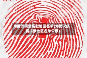 为武汉疫情捐献地区名单(为武汉疫情捐献地区名单公示)