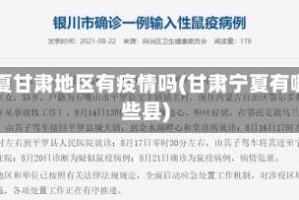 宁夏甘肃地区有疫情吗(甘肃宁夏有哪些县)