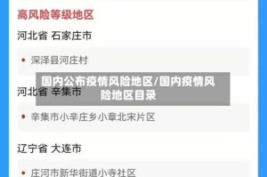 国内公布疫情风险地区/国内疫情风险地区目录