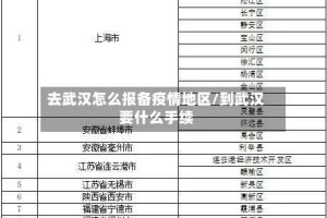 去武汉怎么报备疫情地区/到武汉要什么手续