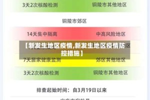 【新发生地区疫情,新发生地区疫情防控措施】