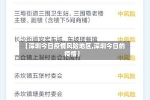 【深圳今日疫情风险地区,深圳今日的疫情】
