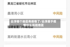 云浮哪个地区有疫情了/云浮属于疫情什么风险地区