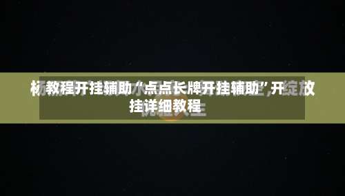教程开挂辅助“点点长牌开挂辅助	”开挂详细教程-第1张图片