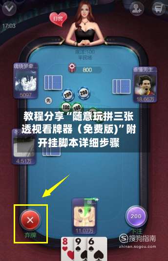 教程分享“随意玩拼三张透视看牌器（免费版)	”附开挂脚本详细步骤-第1张图片