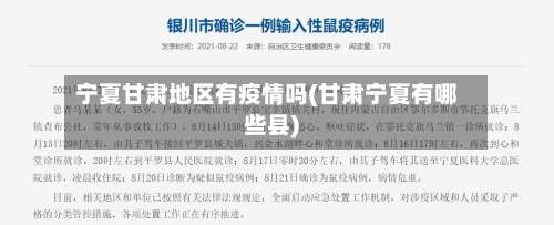 宁夏甘肃地区有疫情吗(甘肃宁夏有哪些县)-第1张图片