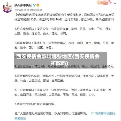 西安疫情会影响哪些地区(西安疫情会扩散吗)-第1张图片