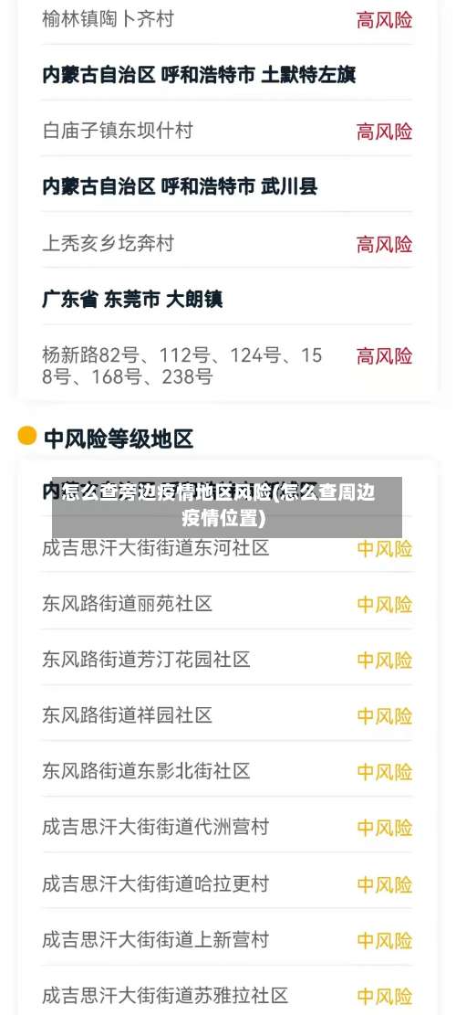 怎么查旁边疫情地区风险(怎么查周边疫情位置)-第1张图片