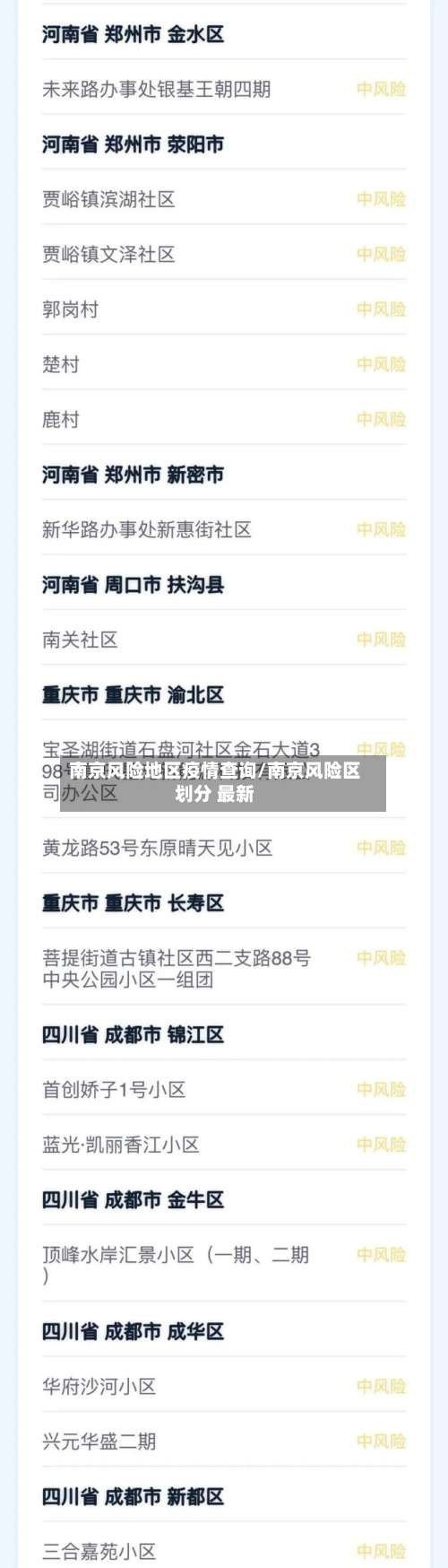 南京风险地区疫情查询/南京风险区划分 最新-第1张图片